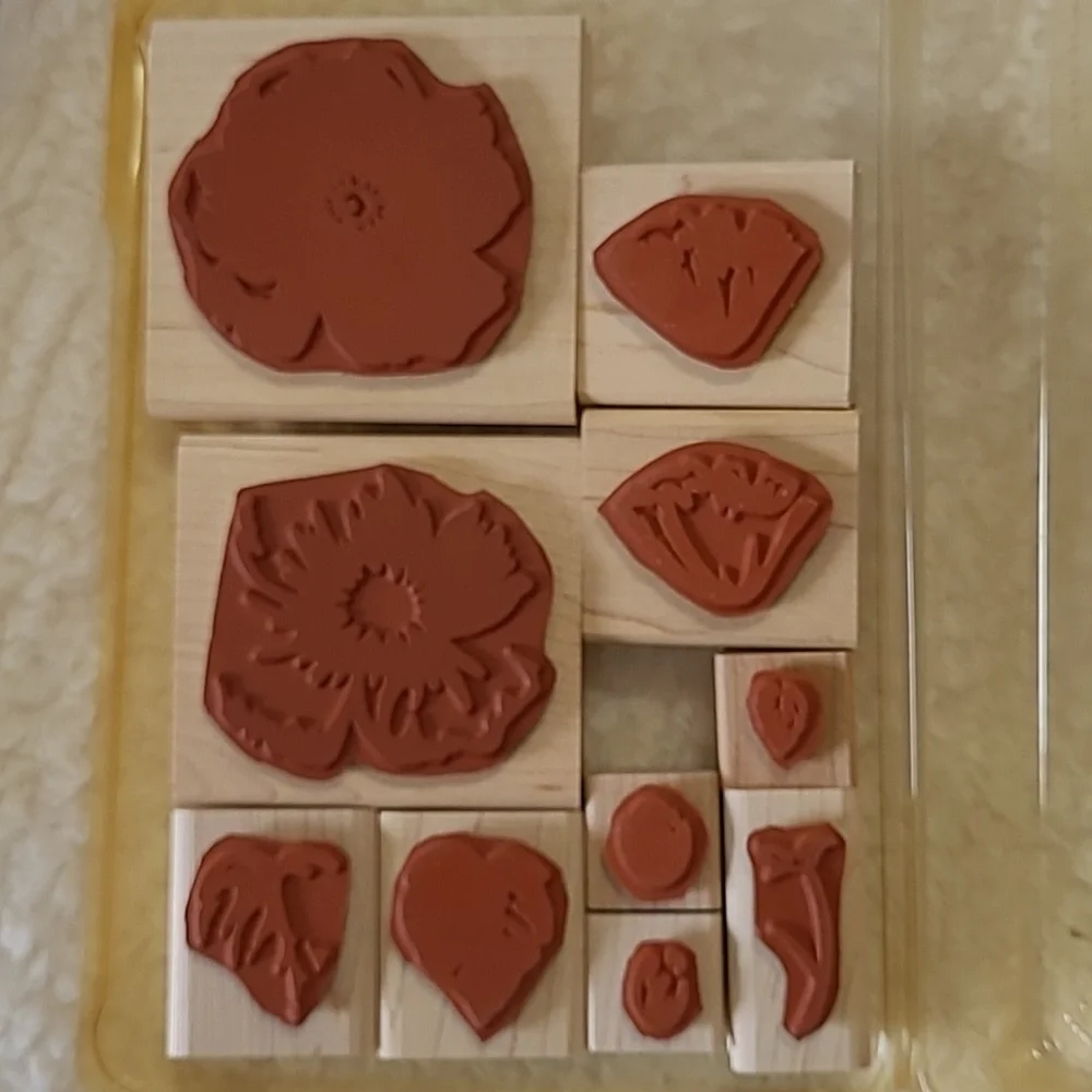 Stampin'Up! 1998 Definitely Decorative Beautiful Blossoms Two Step Stamp Set RET